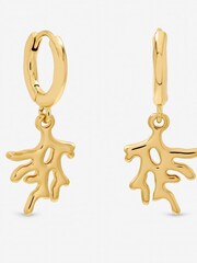 Inicio Gold Tone Pearl Shell and Coral MisMatch Earrings - Image 3 of 3