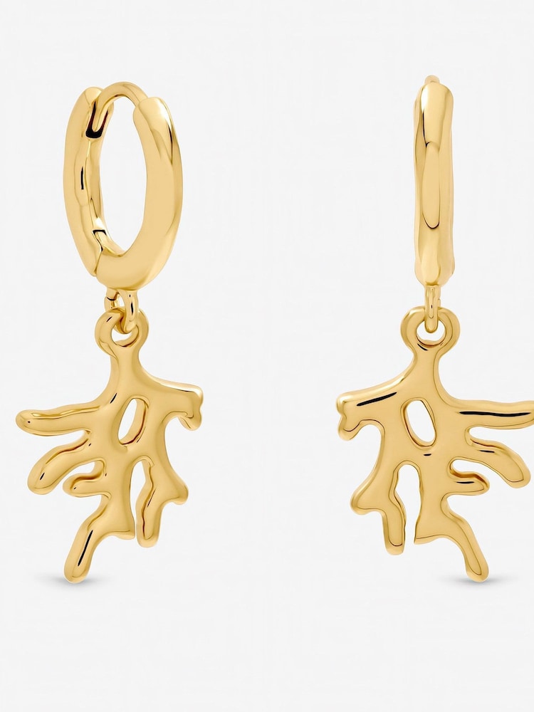 Inicio Gold Tone Pearl Shell and Coral MisMatch Earrings - Image 3 of 3