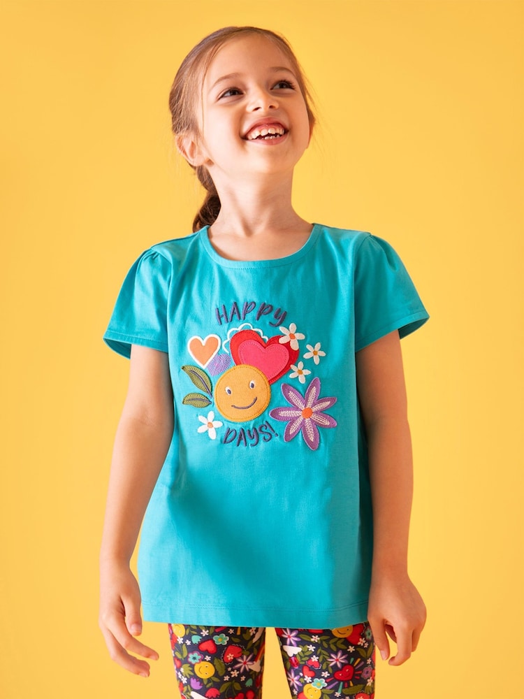 Frugi Blue Lia Appliqué T-Shirt - Imaginea 1 din 4 Frugi Blue Lia Appliqué T-Shirt - Imaginea 1 din 4