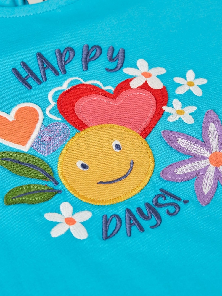 Frugi Blue Lia Appliqué T-Shirt - Imaginea 4 din 4 Frugi Blue Lia Appliqué T-Shirt - Imaginea 4 din 4