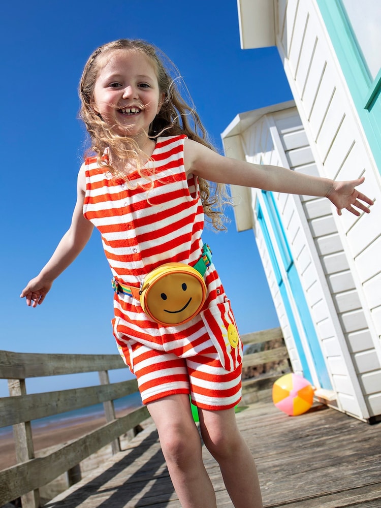 Frugi Red Harlyn Towelling Playsuit - Image 1 of 4 Frugi Red Harlyn Towelling Playsuit - Image 1 of 4