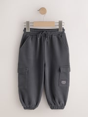 Charcoal Grey/ Black 3 Pack Soft Touch Jersey Joggers (3mths-7yrs) - Image 3 of 6