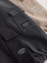 Charcoal Grey/ Black 3 Pack Soft Touch Jersey Joggers (3mths-7yrs) - Image 5 of 6