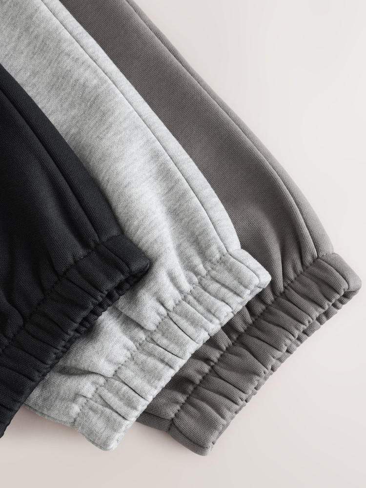 Grey/Black Wide Cuffed Joggers 3 Pack (3mths-7yrs) - Image 7 of 7 Grey/Black Wide Cuffed Joggers 3 Pack (3mths-7yrs) - Image 7 of 7