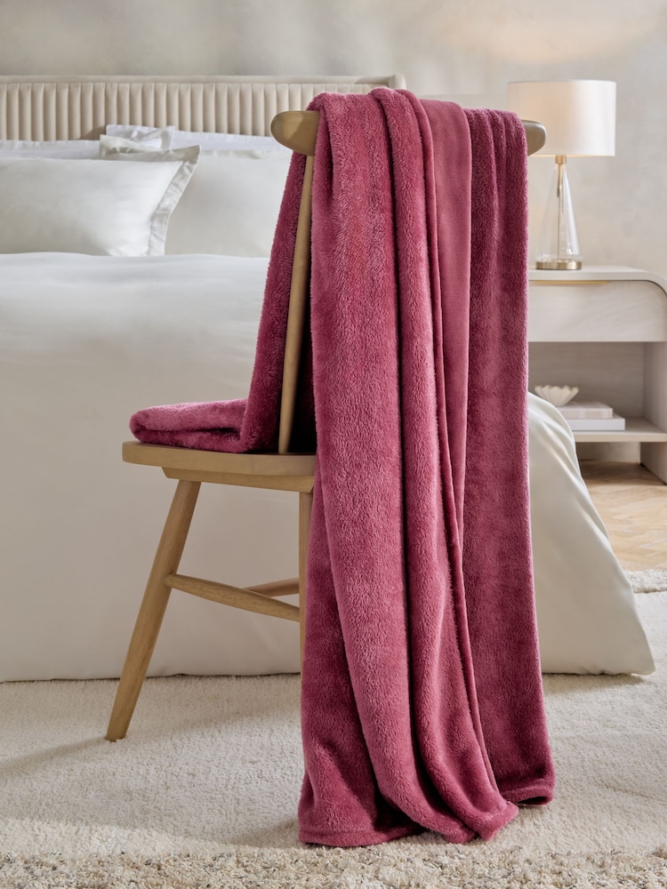Pink Plush Fleece Throw - Image 2 of 4