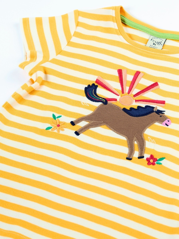 Frugi Yellow Camille Appliqué T-Shirt - Image 2 of 4