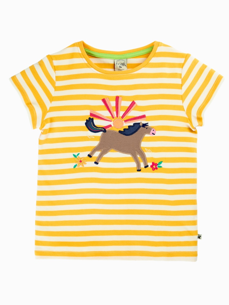 Frugi Yellow Camille Appliqué T-Shirt - Image 4 of 4