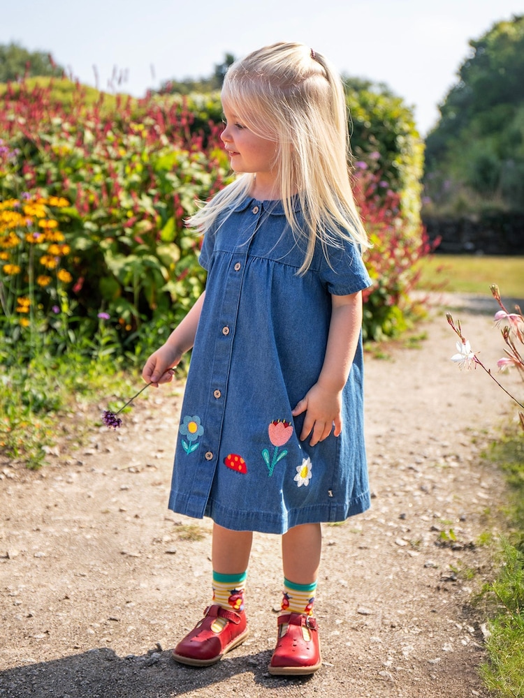 Frugi Rosemary Denim Blue Dress - Image 1 of 4
