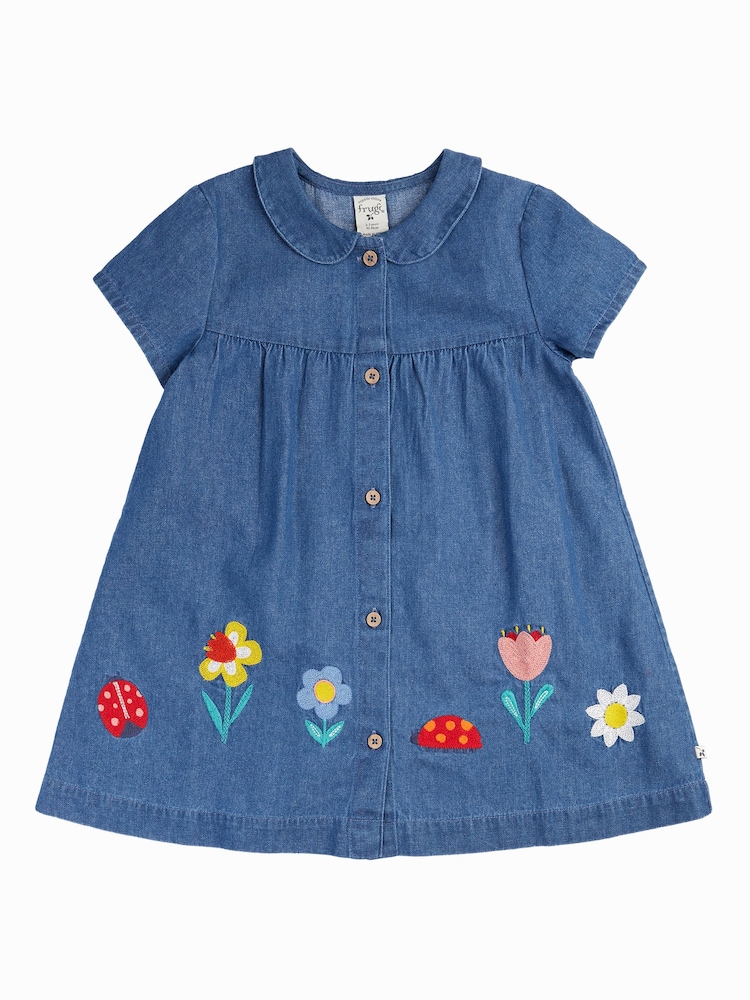 Frugi Rosemary Denim Blue Dress - Image 2 of 4