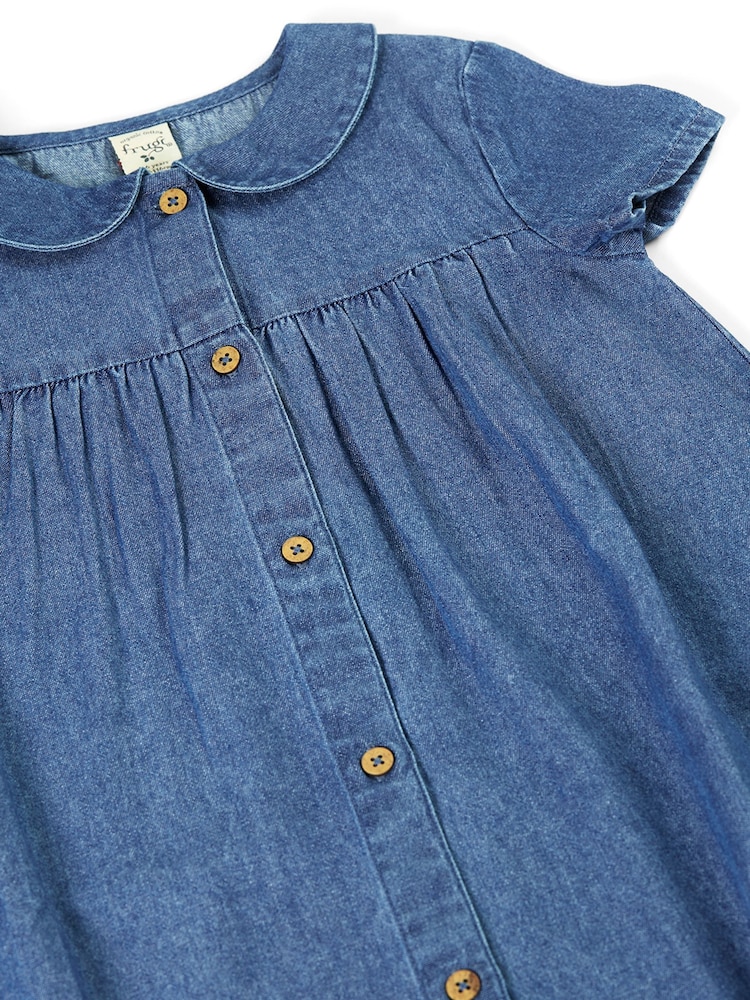 Frugi Rosemary Denim Blue Dress - Image 4 of 4