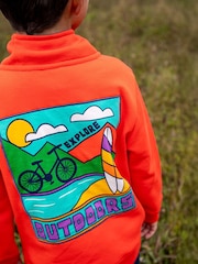 Frugi Handy Half Zip Red Sweatshirt - Image 2 of 5