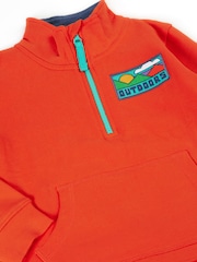 Frugi Handy Half Zip Red Sweatshirt - Image 4 of 5