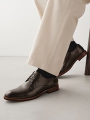 Brown Leather Derby Shoes - Image 3 of 7