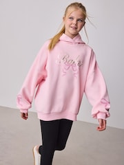 Baker by Ted Baker Oversized Bow Graphic Pink Hoodie - Billede 2 af 11