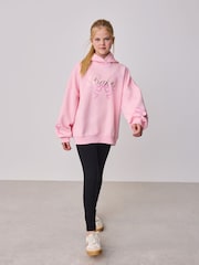 Baker by Ted Baker Oversized Bow Graphic Pink Hoodie - Billede 3 af 11