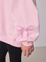 Baker by Ted Baker Oversized Bow Graphic Pink Hoodie - Billede 5 af 11