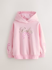 Baker by Ted Baker Oversized Bow Graphic Pink Hoodie - Billede 7 af 11
