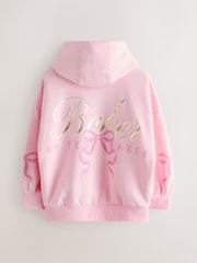 Baker by Ted Baker Oversized Bow Graphic Pink Hoodie - Billede 8 af 11