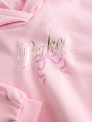 Baker by Ted Baker Oversized Bow Graphic Pink Hoodie - Billede 9 af 11