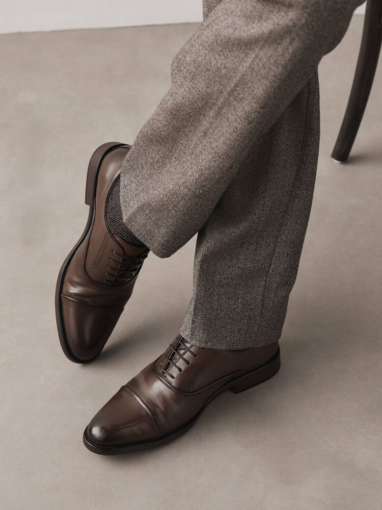 Brown Oxford Toecap Shoes - Image 1 of 7