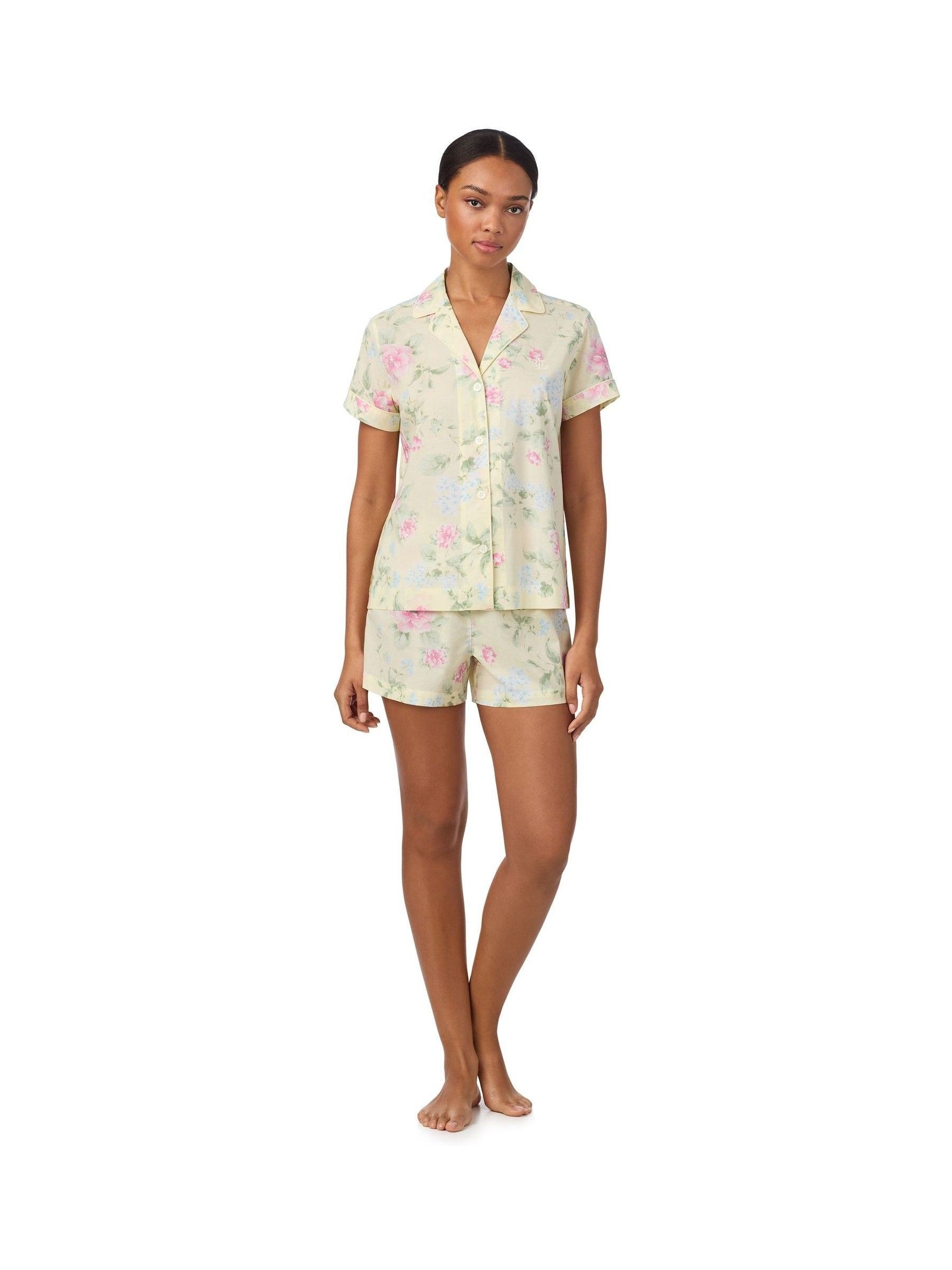 Buy Lauren Ralph Lauren Yellow Cotton Lawn Stripe Shortie Notch