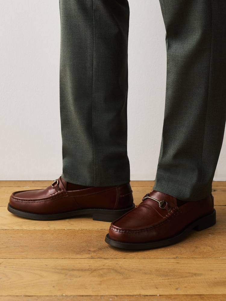 Brown Leather Snaffle Loafers - Image 1 of 1 Brown Leather Snaffle Loafers - Image 1 of 1