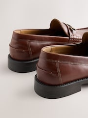 Brown Leather Snaffle Loafers - Image 4 of 6