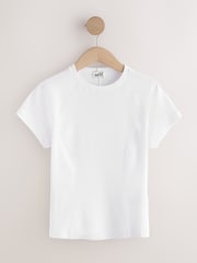 self. White Fitted Rib T-Shirt - Image 5 of 7