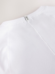 self. White Fitted Rib T-Shirt - Image 6 of 7