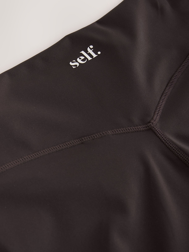 self. Chocolate Brown Wide High Waist Leggings - Image 2 of 3 self. Chocolate Brown Wide High Waist Leggings - Image 2 of 3