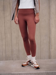 self. Rust Brown High Waist Leggings - Image 1 of 8