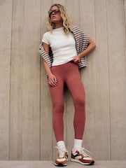 self. Rust Brown High Waist Leggings - Image 3 of 8
