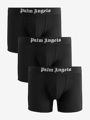 Palm Angels Black Cotton Stretch Logo Long Boxers 3 Pack - Image 1 of 7