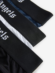 Palm Angels White Navy Black Cotton Stretch Logo Hipsters 3 Pack - Image 5 of 7