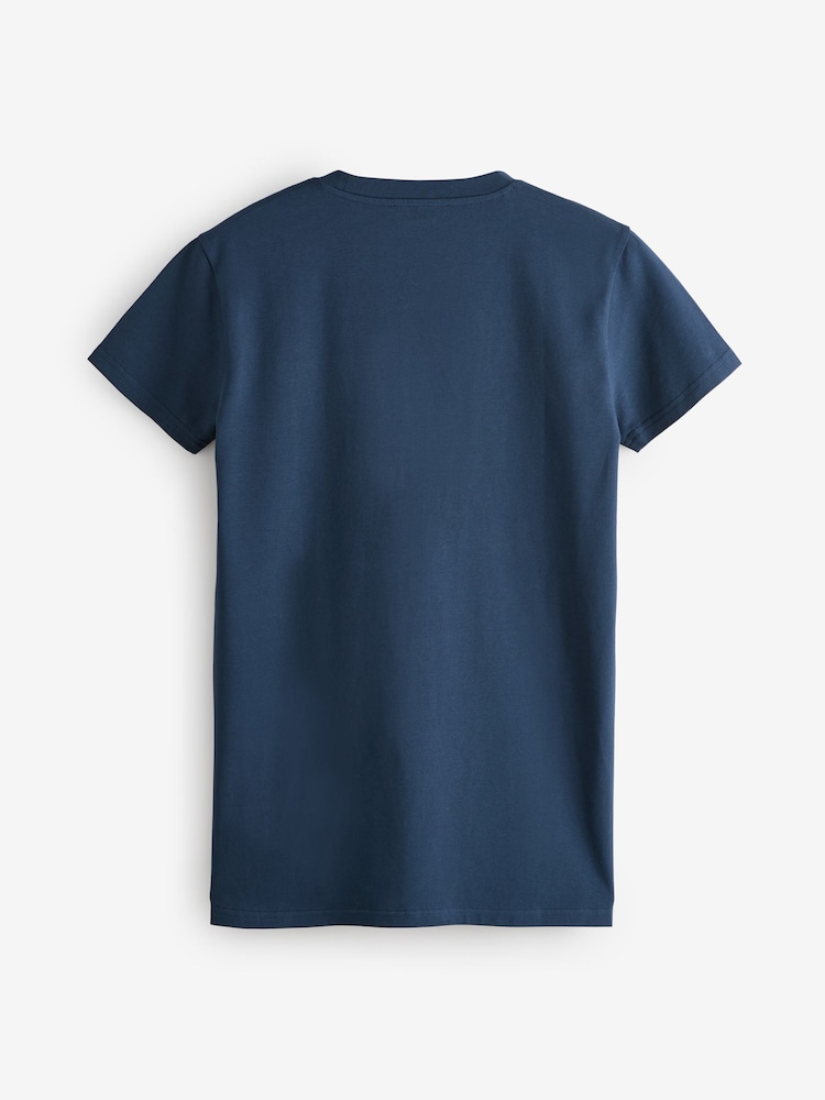 Palm Angels Blue Cotton Stretch Logo T-Shirt - Image 2 of 4
