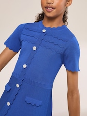 Lipsy Cobalt Blue Short Sleeve Knit Dress (5-16yrs) - Image 2 of 5