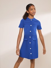 Lipsy Cobalt Blue Short Sleeve Knit Dress (5-16yrs) - Image 3 of 5