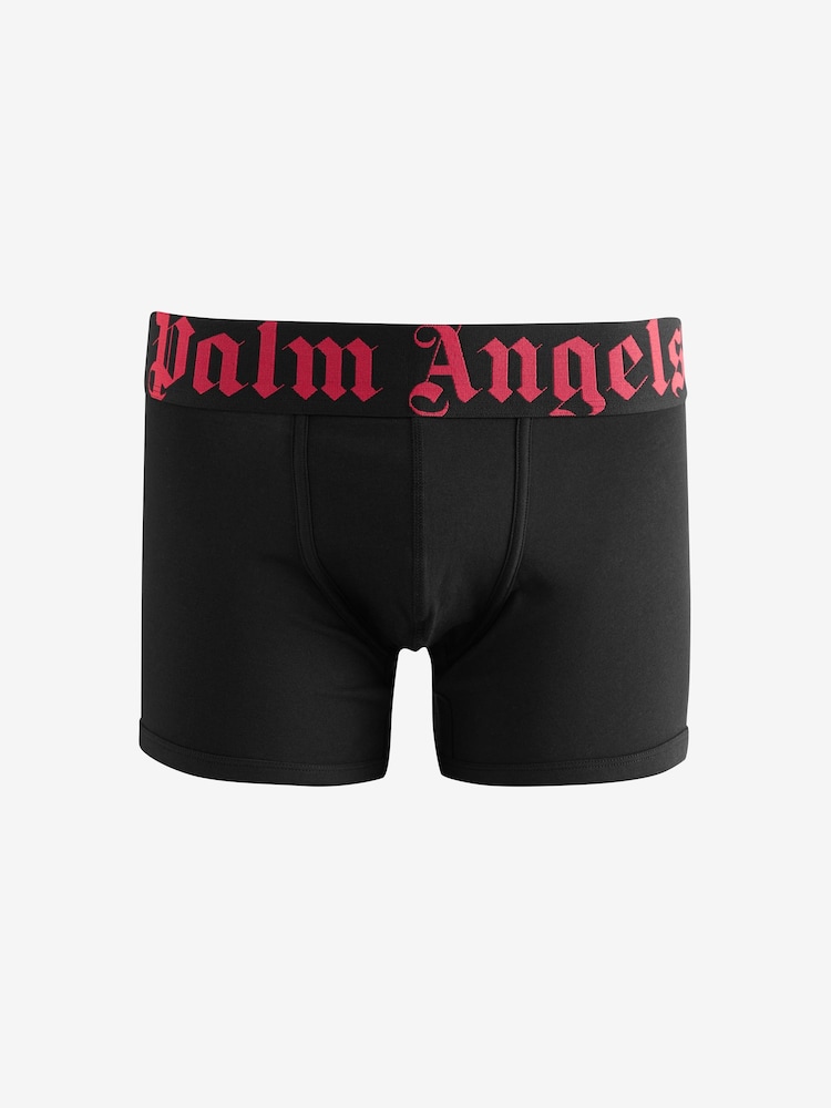 Palm Angels Black Cotton Stretch Logo Regular Boxers - Image 1 of 3 Palm Angels Black Cotton Stretch Logo Regular Boxers - Image 1 of 3