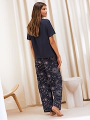 Friends Like These Navy In Your Dreams Petite Short Sleeve Pyjamas - Image 5 of 5