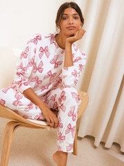 Friends Like These Cream Bow Long Sleeve Cosy Jogger Pyjamas - Image 2 of 5