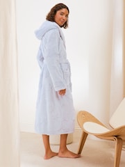 Friends Like These Blue Moon and Stars Embossed Hooded Robe - Image 4 of 5