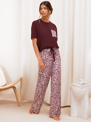 Friends Like These Burgundy Red Short Sleeve Pyjamas Set - Image 1 of 5