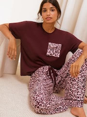 Friends Like These Burgundy Red Short Sleeve Pyjamas Set - Image 2 of 5