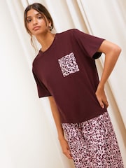 Friends Like These Burgundy Red Short Sleeve Pyjamas Set - Image 3 of 5