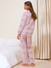 Friends Like These Pink Fairisle Long Sleeve Cosy Jogger Pyjamas - Image 5 of 5