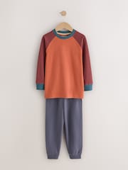 Orange/Navy/Green Stripe Long Sleeve Jogger Pyjamas 3 Pack (3-16yrs) - Image 4 of 7