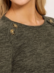 M&Co Brown Button Long Sleeve Tunic - Image 4 of 5