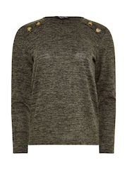 M&Co Brown Button Long Sleeve Tunic - Image 5 of 5