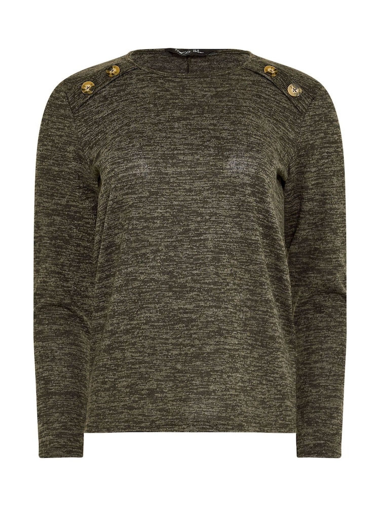 M&Co Brown Button Long Sleeve Tunic - Image 5 of 5