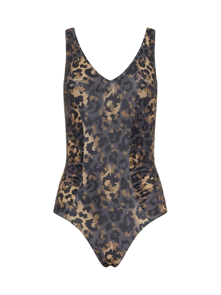 Long Tall Sally Brown Animal Swimsuit - Image 1 of 2